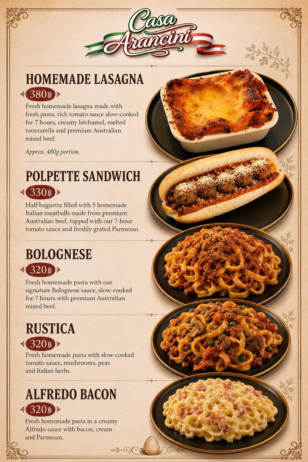 Main Course Menu